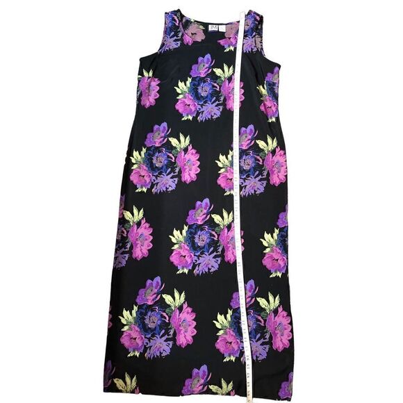 JM Collection black purple floral sheath maxi dress Size M - Picture 11 of 13